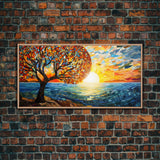 Mosaic Wall Art, Abstract Wall Art, Nature Wall Print, Sunset Art, Canvas Print, Wall Hanging, Panoramic Art, Kitchen Wall Art, Gift Ideas