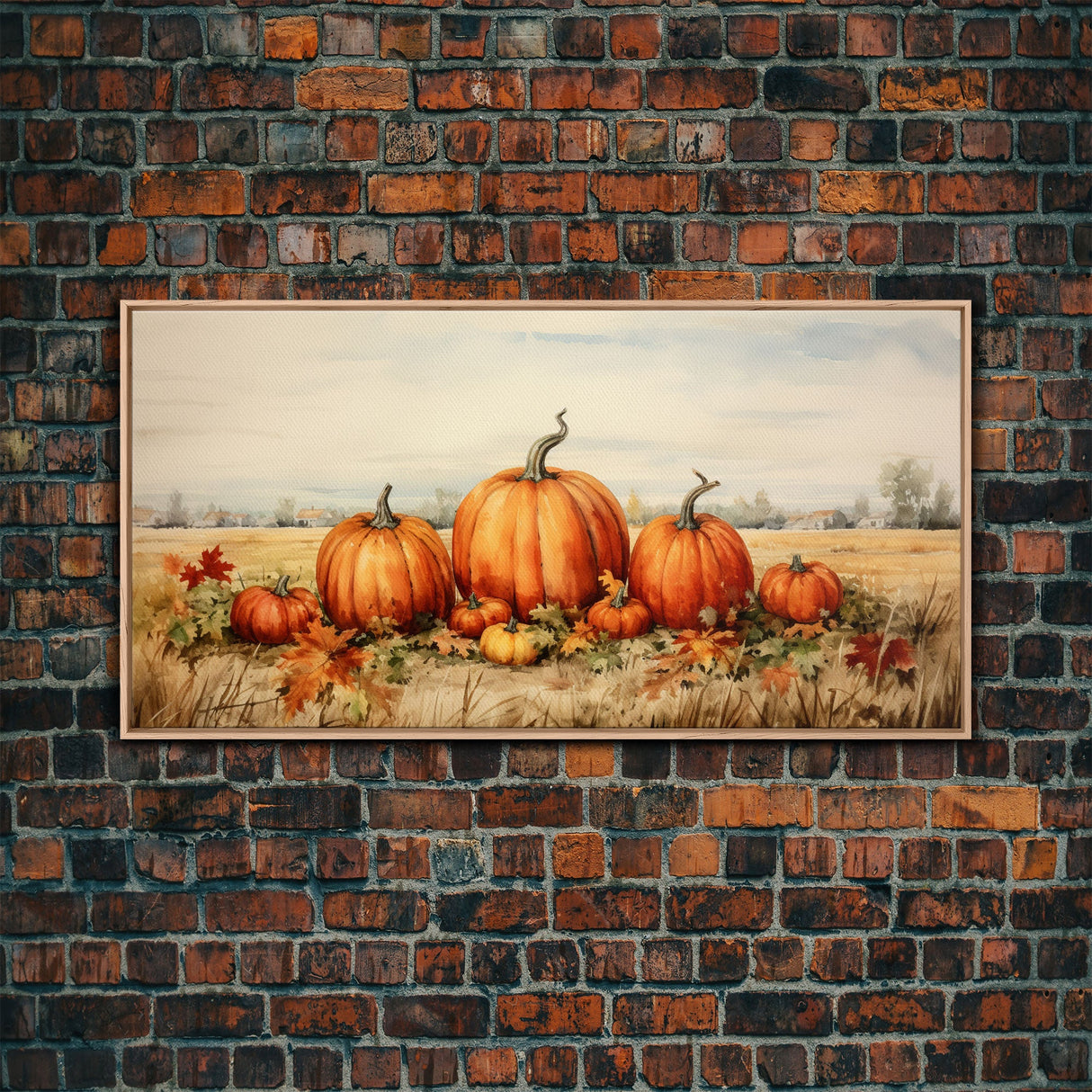 Pumpkin Decor, Autumn Wall Art, Farm Wall Decor, Canvas Print, Wall Hanging, Panoramic Art, Kitchen Prints, Rustic Wall Decor, Western Art