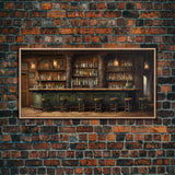 Tavern Art, Prohibition Wall Art, Canvas Print, Saloon Wall Art, Wall Hanging, Panoramic Art, Bar Decor, Country Home Decor, Client Gift