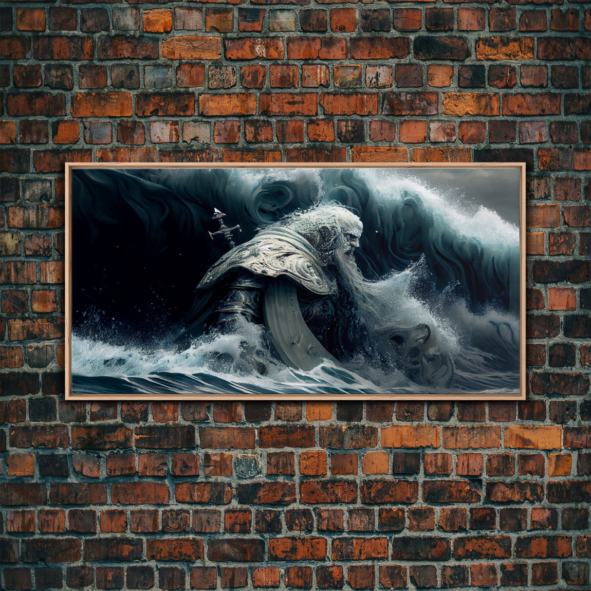 Poseidon god Framed canvas, Greek ancient decor, Mythology art, Ancient Rome print Ocean art, Neptune wall art Gamer Gift