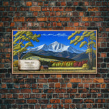 Parry Peak, Mountains of Colorado, Travel Poster Wall Art, Framed Canvas Print, American Mountains, Mountain Landscape Painting