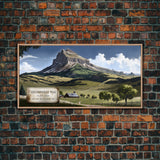 Uncompahgre Peak, Travel Poster Wall Art, Framed Canvas Print, American Mountains, Mountain Landscape Painting, Mountains of Colorado