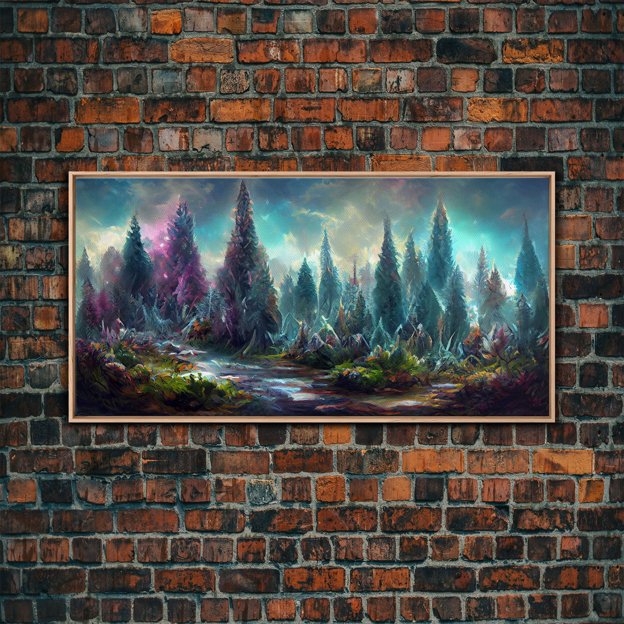 Trippy wall art canvas print, psychedelic wall art, Panoramic nature landscape wall art, fantasy art