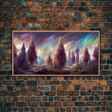 Psychedelic wall art canvas print, trippy wall art, Panoramic nature landscape wall art, fantasy art