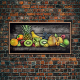 Fruits Wall Art, Food Wall Decor, Farmhouse Wall Decor, Kitchen Wall Art, Panoramic Wall Decor, Canvas Print, Wall Art, Framed Canvas Art