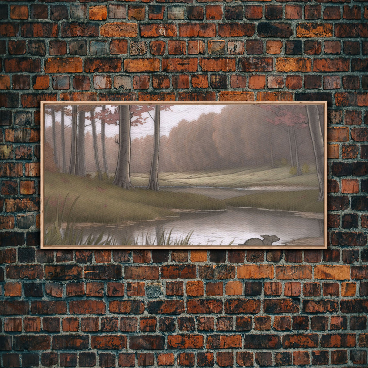 Pond Wall Art, Landscape Wall Decor, Trees Wall Art, Nature Wall Decor, Panoramic Wall Decor, Canvas Print, Wall Art, Framed Canvas Art