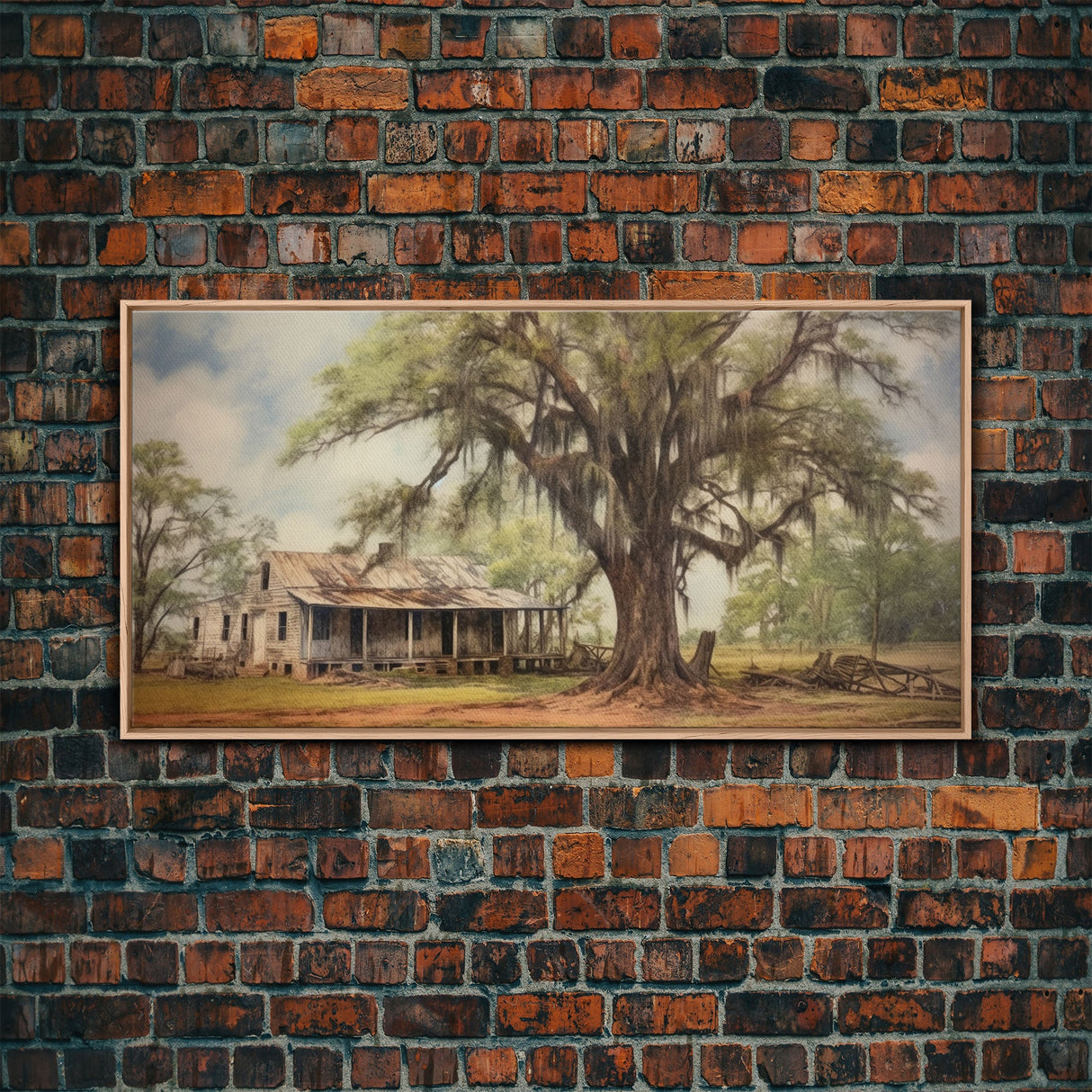 Abandoned House Wall Decor, Rural Wall Decor, Old Farm House Wall Decor, Panoramic Wall Decor, Canvas Print, Wall Art, Framed Canvas Art