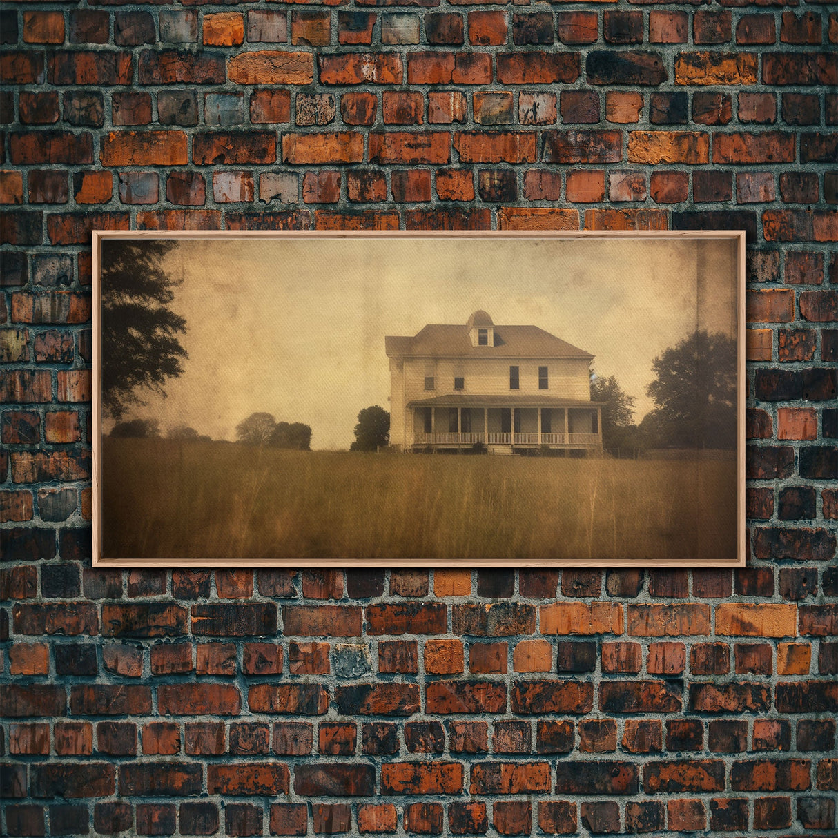 Old Farm House Wall Decor, Abandoned House Wall Decor, Rural Wall Decor, Panoramic Wall Decor, Canvas Print, Wall Art, Framed Canvas Art