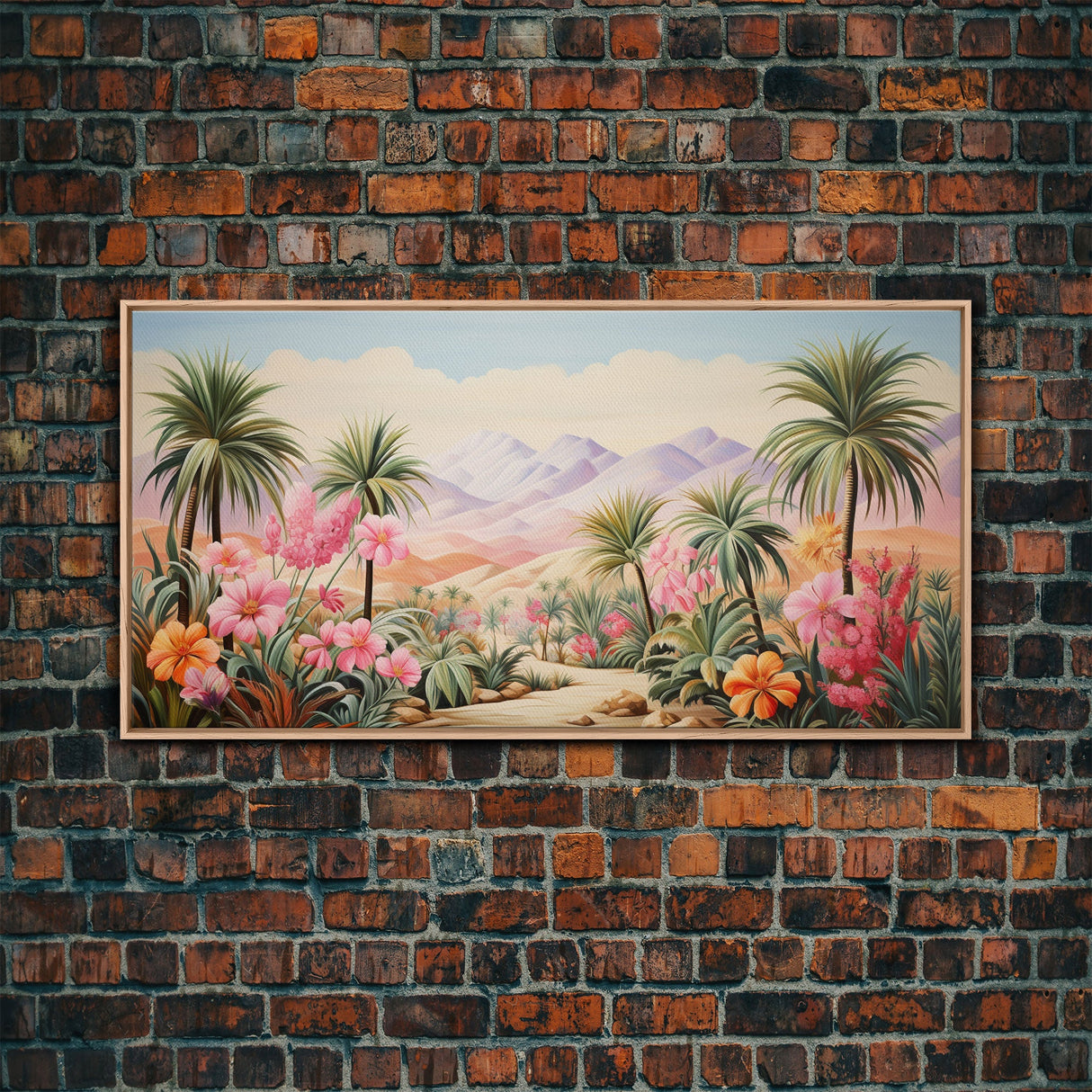 Flower Wall Art, Desert Landscape Wall Art, Mountain Art, Palm Trees Art, Tropical Art, Panoramic Art, Wall Art, Canvas Art, Landscape Art