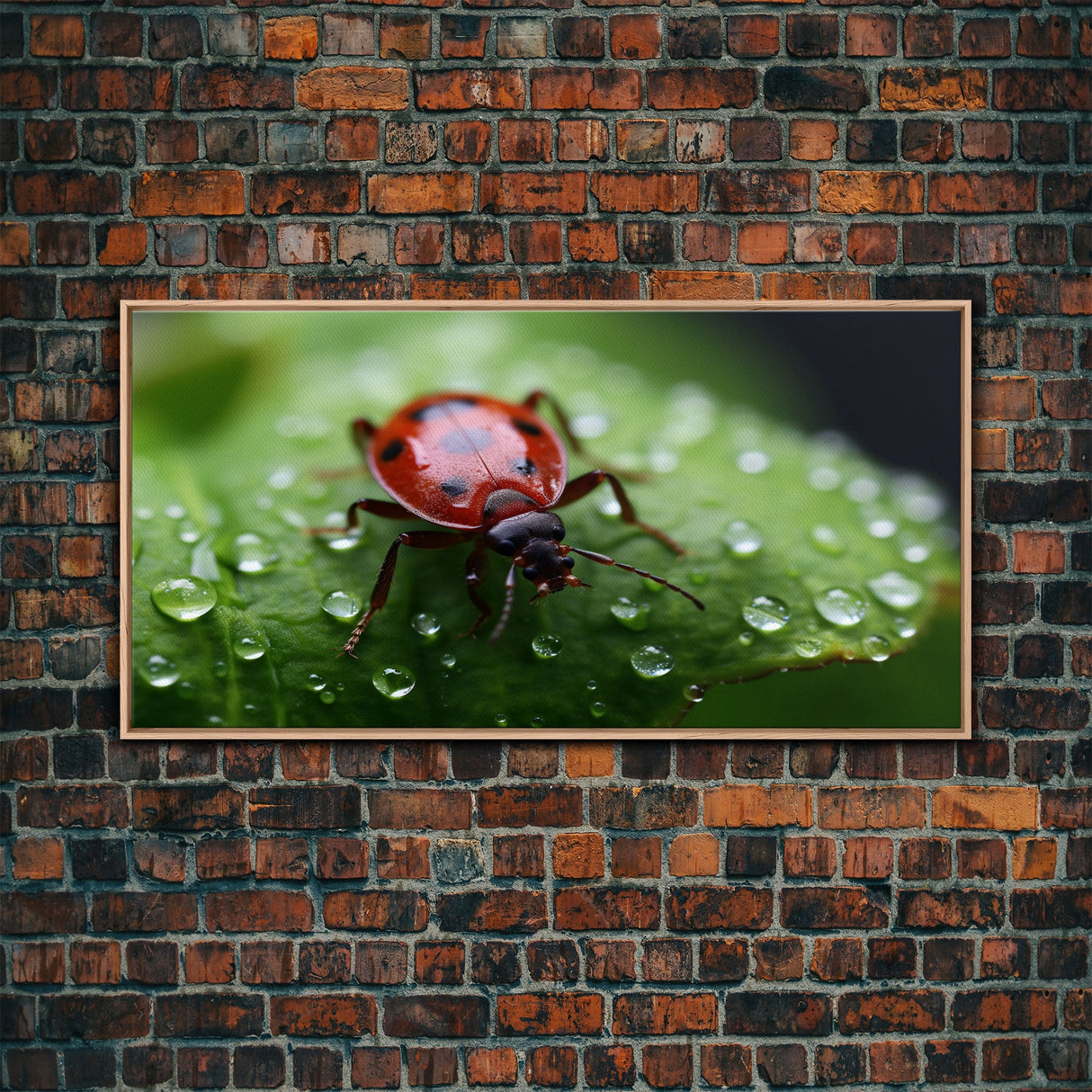 Insect Art, Nature Wall Art, Ladybug, Panoramic Art, Wall Art, Canvas Art, Landscape Art, Unique Gift, Home Office Art, Wall Hanging