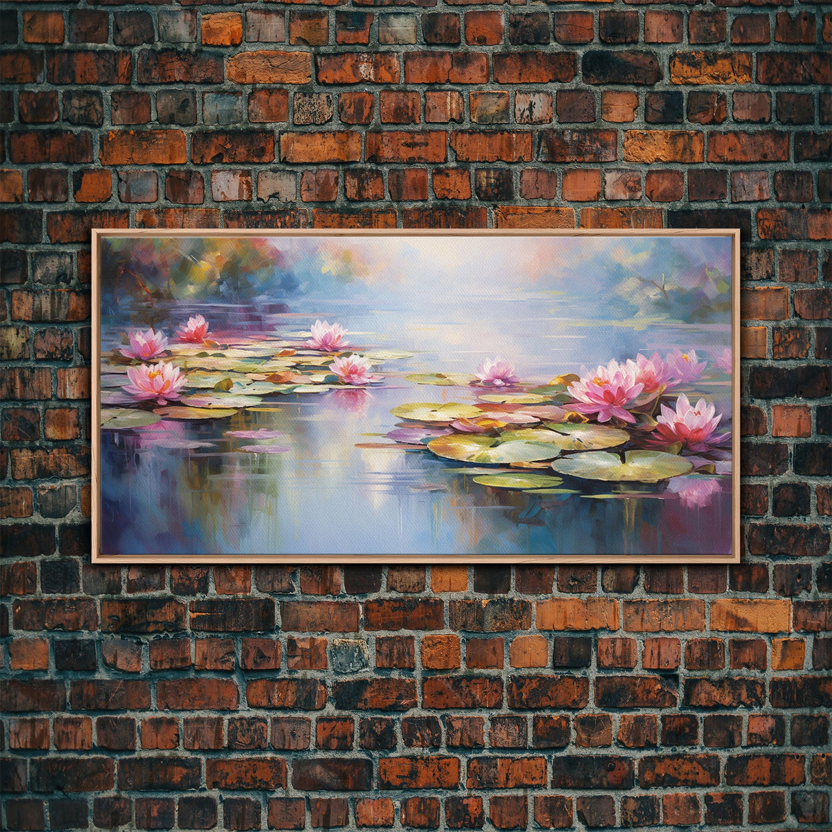 Lotus Wall Art, Pond Decor, Lily Pads Wall Art, Panoramic Art, Wall Art, Canvas Art, Landscape Art, Gifts For Grandma, Camper Wall Decor