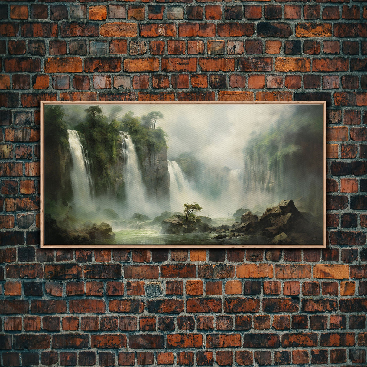 Waterfall, Nature Wall Art, River Wall Art, Jungle Wall Art Panoramic Art, Wall Art, Canvas Art, Landscape Art, Landscape Print, Client Gift