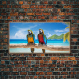 Macaw, Bird Print, Tropical Bird Print, Tropical Art Print, Panoramic Art, Wall Art, Canvas Art, Landscape Art, Landscape Print, Home Decor