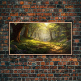 Forest Wall Art, Trees Art Print, Enchanted Forest, Panoramic Art, Wall Art, Canvas Art, Landscape Art Print, Game Room Décor, Cozy Gift