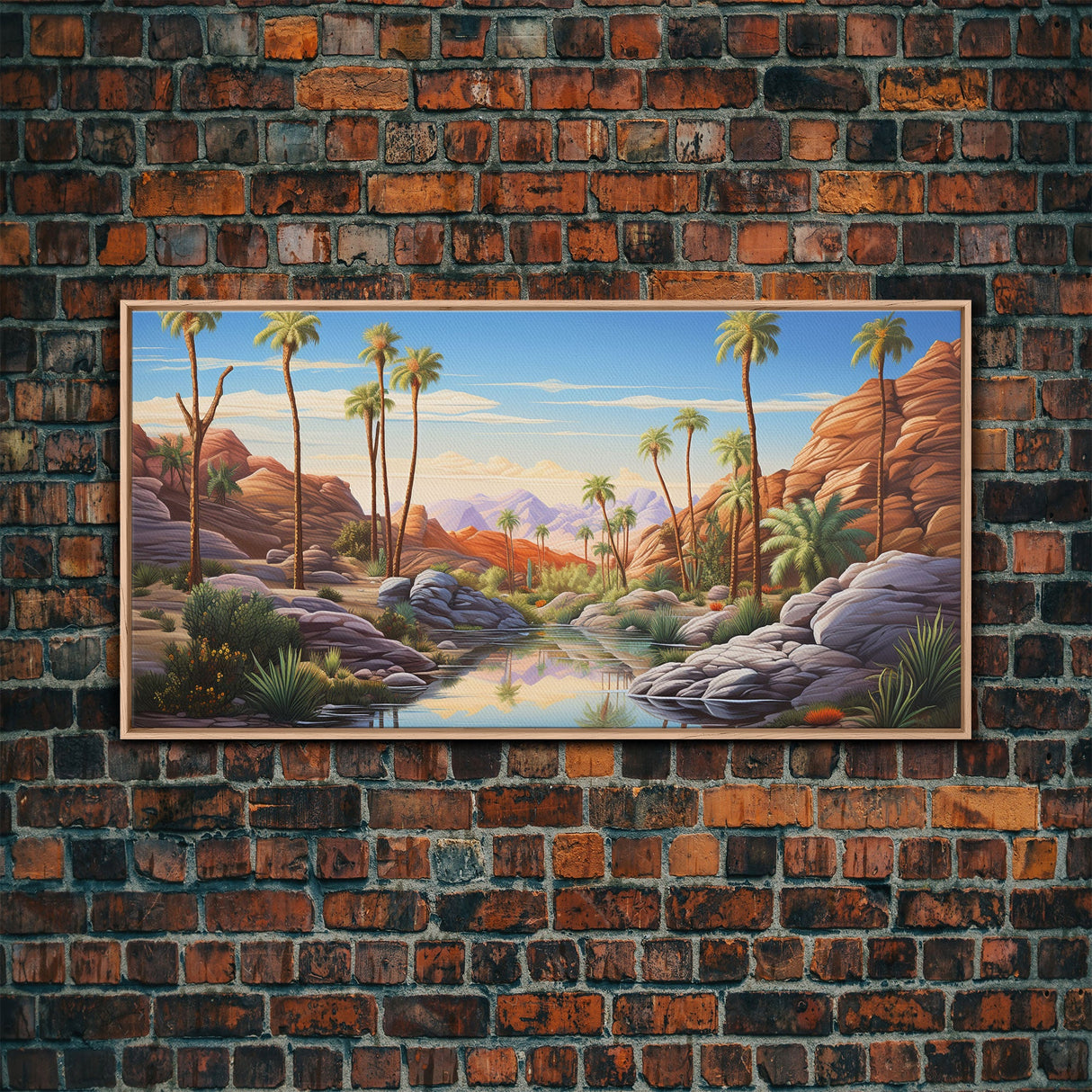 Palm Tree Wall Art, Desert Landscape, Desert Wall Art, Panoramic Art, Wall Art, Canvas Art, Landscape Art, Nature Wall Art,Housewarming Gift