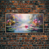 Pond Art, Lake Wall Print, Fantasy Wall Art, Water Lilies Wall Art, Panoramic Art, Wall Art, Canvas Art, Landscape Art, Friendship Gift