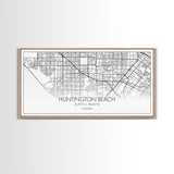 Huntington Beach City Map, California Map, Map Art, Modern Art, Wall Art, Canvas Art, Coastal Wall Art, Ocean Wall Art, Travel Gifts For Men