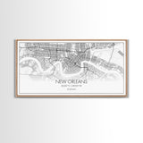 New Orleans City Map, Louisiana Map, Map Art, Minimalist Wall Art, Wall Art, Canvas Art, Housewarming Gift, Trendy Wall Art, Panoramic Art