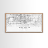 Oklahoma City Map, Oklahoma Art, Map Print, Minimalist Wall Art, Wall Art, Canvas Art, Panoramic Art, Farmhouse Décor, Real Estate Gift