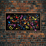 Musical Notes Graffiti Art - Colorful Painting / Canvas Print - Retro / Midcentury Style Abstract / Impressionist Art - Splatter Art