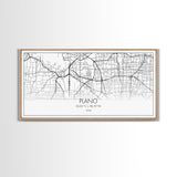 Plano City Map, Texas Art, Map Print, Minimalist Wall Art, Wall Art, Canvas Art, Marketing Gifts, Dorm Wall Art, Cabin Wall Art, Panoramic