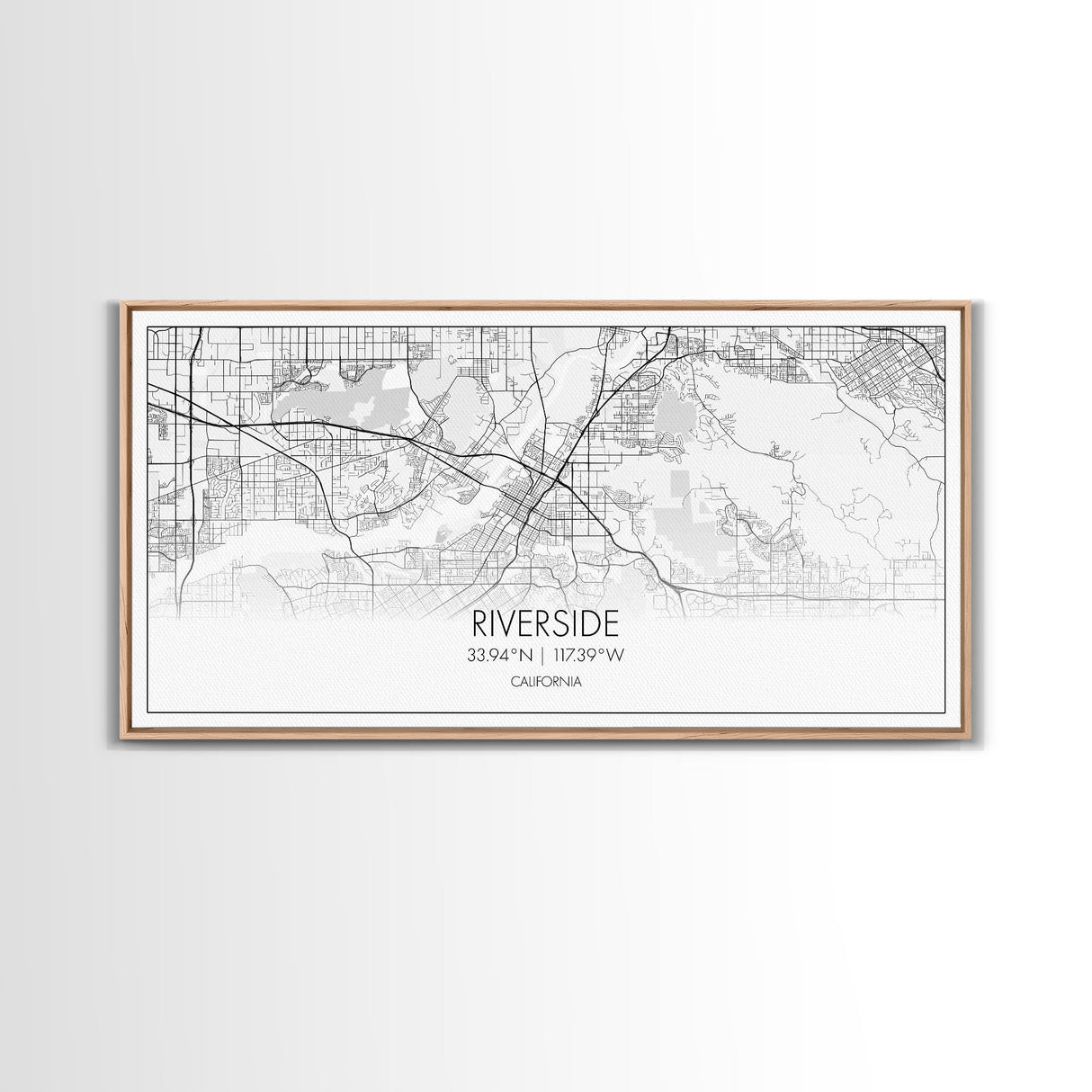 Riverside City Map, California Art, Map Print, Minimalist Wall Art, Wall Art, Canvas Art, Panoramic Wall Art, Gift For Graduation, Room Art