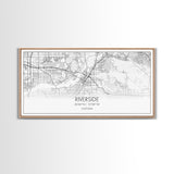 Riverside City Map, California Art, Map Print, Minimalist Wall Art, Wall Art, Canvas Art, Panoramic Wall Art, Gift For Graduation, Room Art