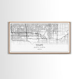 Tempe City Map, Arizona Art, Map Print, Modern Wall Art, Wall Art, Canvas Art, Entryway Prints, Retirement Gifts, Panoramic Art, Room Décor