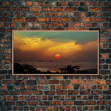 Canvas Print, Tropical sunset over the ocean, beach art, island life, living room wall art, guest room wall art