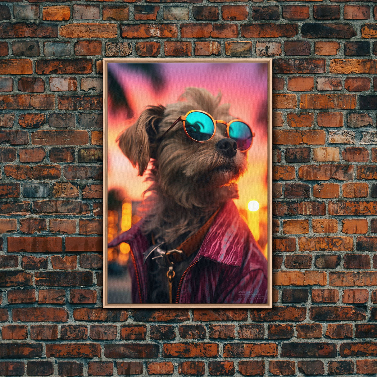 Shih Tzu Dog Wall Print, Dog Wall Art, Dog With Shades, Animal Art, Funny Wall Art, Framed Wall Art, Framed Canvas, Wall Print, Wall Canvas