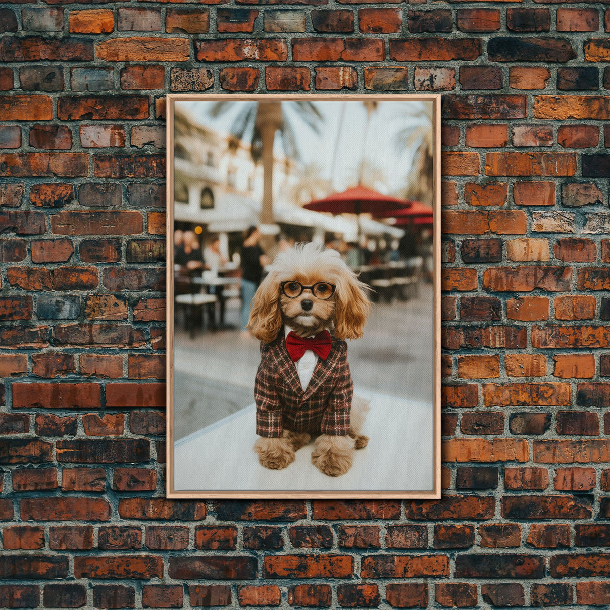 Poodle Wall Print, Dog Wall Art, Dog Glasses, Animal Art, Funny Wall Art, Framed Wall Art, Framed Canvas, Wall Print, Wall Canvas