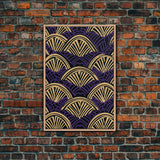 Art Deco Pattern Wall art - Framed Canvas Print - Art Deco - Original painting - Wall art - Office decor - Gold & purple art - Abstract art