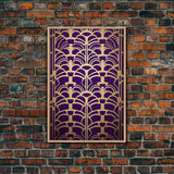 Midcentury Modern Wall art - Framed Canvas Print - Art Deco-  Office decor - Purple & gold art - Ornament art - Abstract art - Geometric art