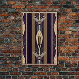 Midcentury Modern Wall art - Framed Canvas Print - Art Deco-  Office decor - Purple & gold art - Ornament art - Abstract art - Geometric art