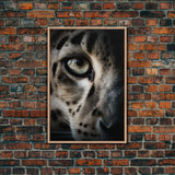 Snow Leopard Photography Art, Framed Canvas Print, Predator Art, Big Cat Art