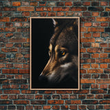 Animal Prints, Timber Wolf, Portrait Of A Wolf, Framed Canvas Print, Wolf Photography Art, Timber Wolves Art