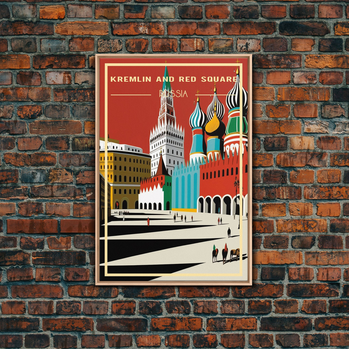 Travel Wall Art, Travel Poster, Russian Art, Retro Travel Art, Kremlin Wall Art, Red Square, Travel Artwork, Wall Poster, Canvas Wall Print