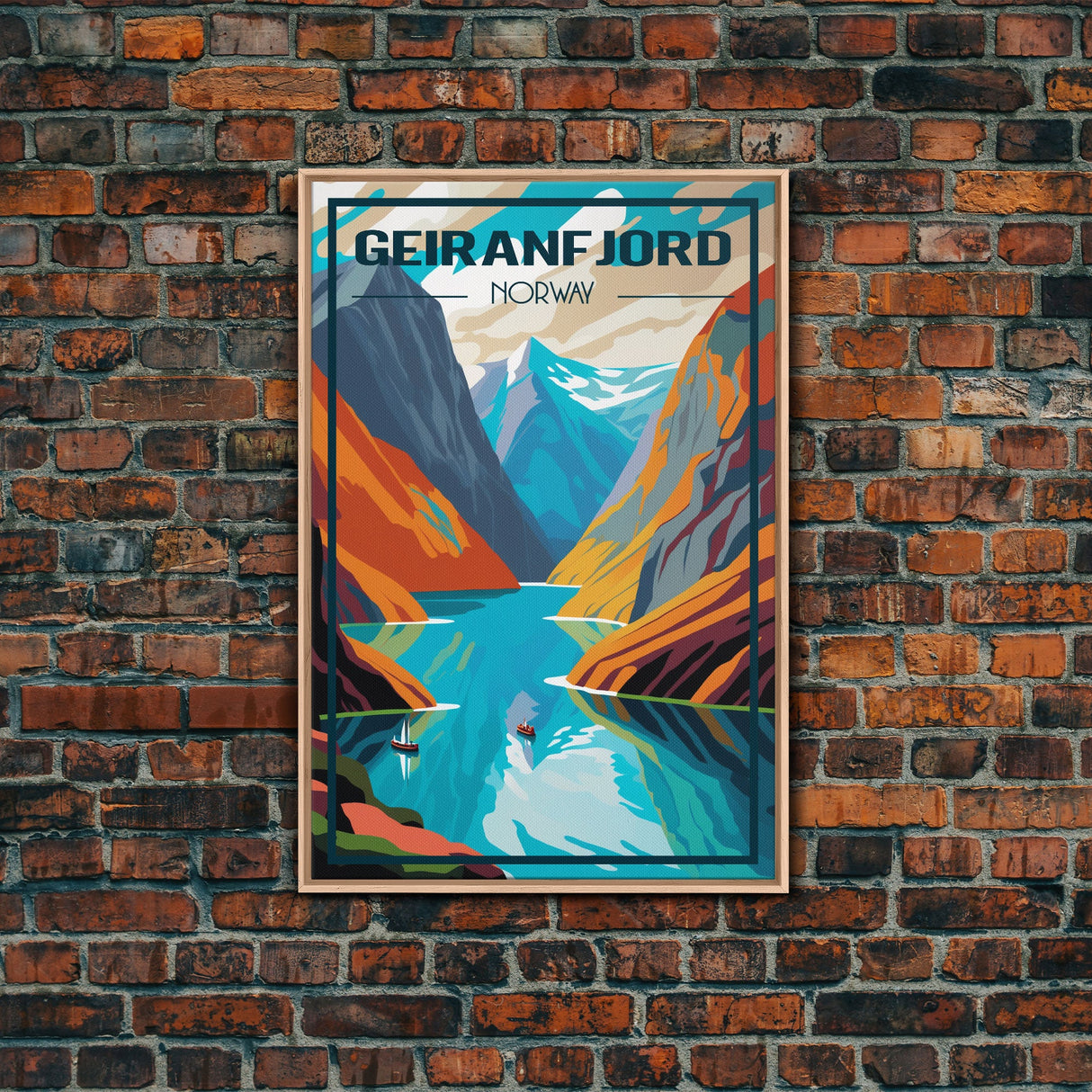 Geirangerfjord Wall Art, Norway Travel Poster, Europe Wall Poster, Travel Wall Print, Travel Poster, Travel Wall Art, Canvas Wall Print