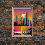 Hong Kong Poster, China Wall Art, Asia Wall Poster, City Art Print, Travel Wall Print, Travel Poster, Travel Wall Art, Canvas Wall Print