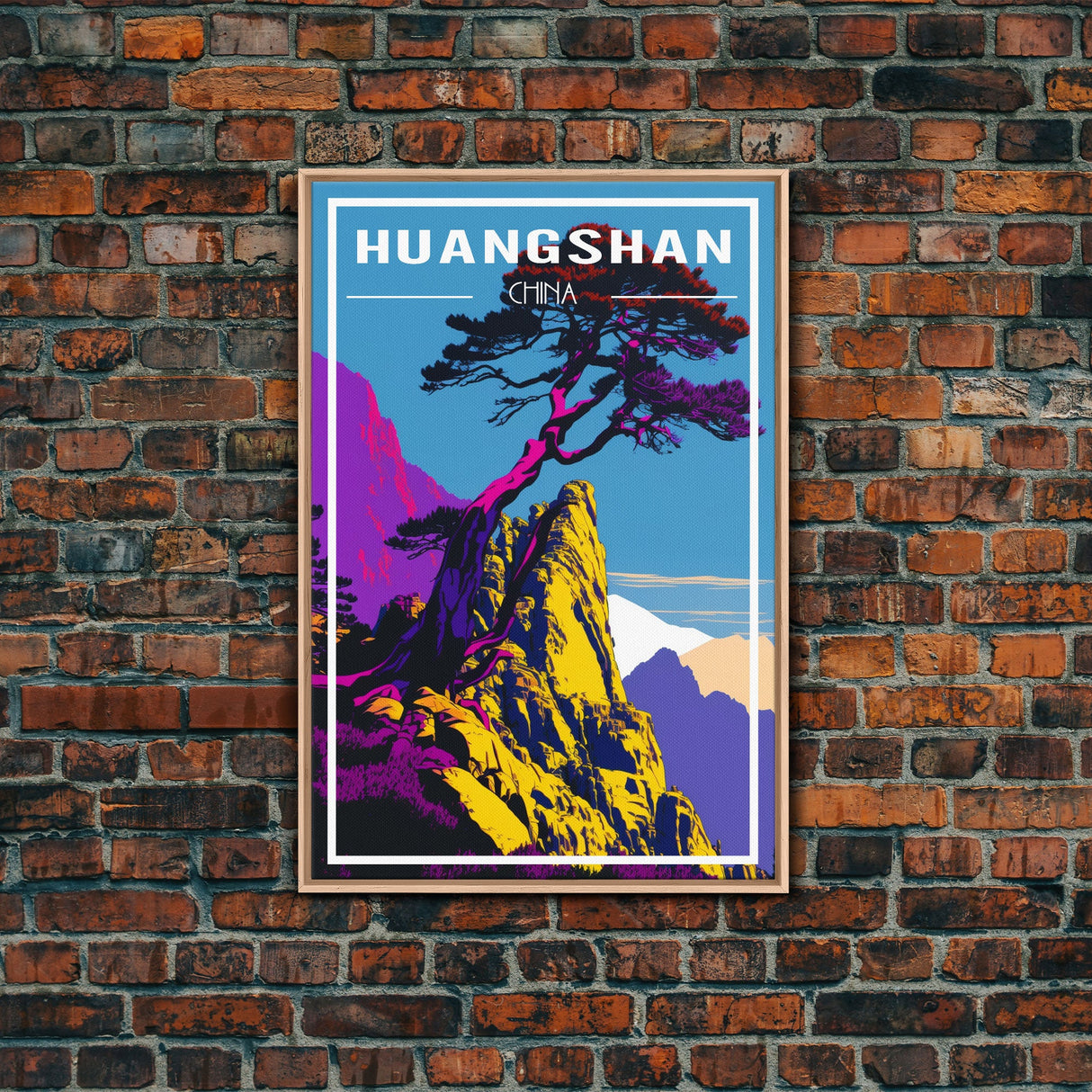 Huangshan Poster, China Wall Art, Asia Wall Poster, China Art, Travel Wall Print, Travel Poster, Travel Wall Art, Canvas Wall Print