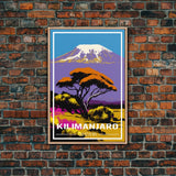 Mount Kilimanjaro Wall Art, African Poster, Tanzania Wall Art, Travel Wall Print, Travel Poster, Travel Wall Art, Canvas Wall Print