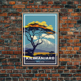 Mount Kilimanjaro Wall Art, African Poster, Tanzania Wall Art, Travel Wall Print, Travel Poster, Travel Wall Art, Canvas Wall Print