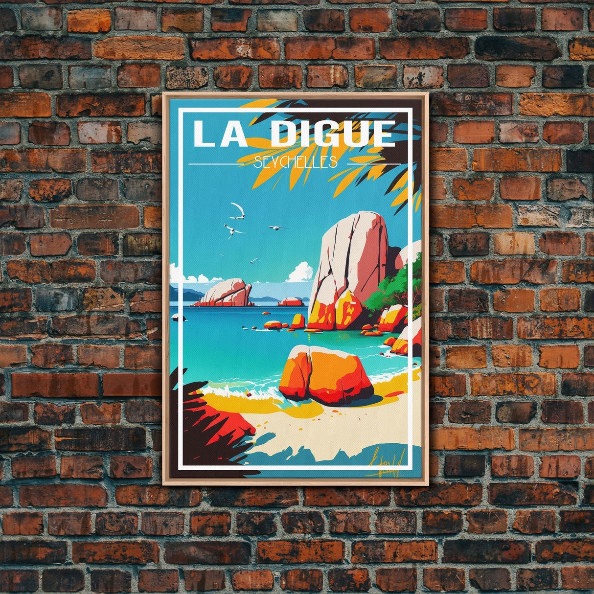 La Digue Wall Art, Seychelles Wall Poster, Indian Ocean, Island, Travel Wall Print, Travel Poster, Travel Wall Art, Canvas Wall Print