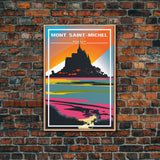 Mont Saint Michel, France Poster, Normandy, Europe Wall Print, Travel Wall Print, Travel Poster, Travel Wall Art, Canvas Wall Print