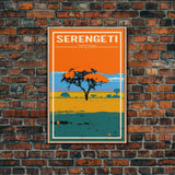 Serengeti Wall Print, Tanzania Wall Art, Africa Poster, Safari Art, Travel Wall Print, Travel Poster, Travel Wall Art, Canvas Wall Print