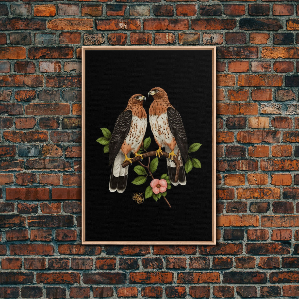 Pair Of Hawks, Birds Wall Art, Hawk Wall Decor, Animal Wall Decor, Nature Art, Wall Decor, Canvas Print, Wall Art, Framed Canvas Art