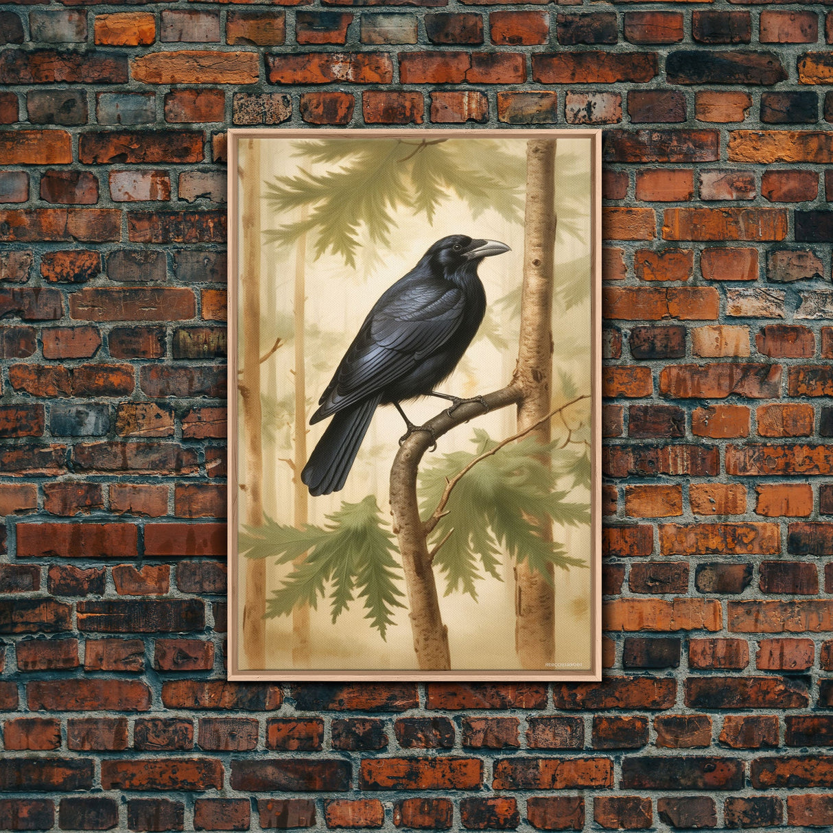 Crow Wall Art, Black Bird Wall Decor, Animal Wall Art, Trees, Nature, Modern Print, Wall Decor, Canvas Print, Wall Art, Framed Canvas