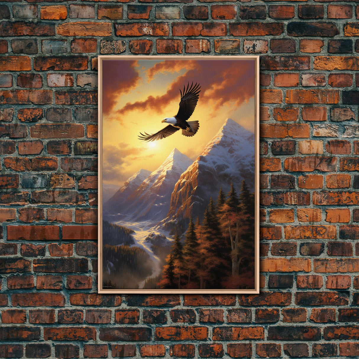 Eagle Wall Art, Mountain Art Print, Animal Art, Nature Print, Canvas Print, Wall Art, Vertical Art, Gift For Boss, Camper Wall Decor