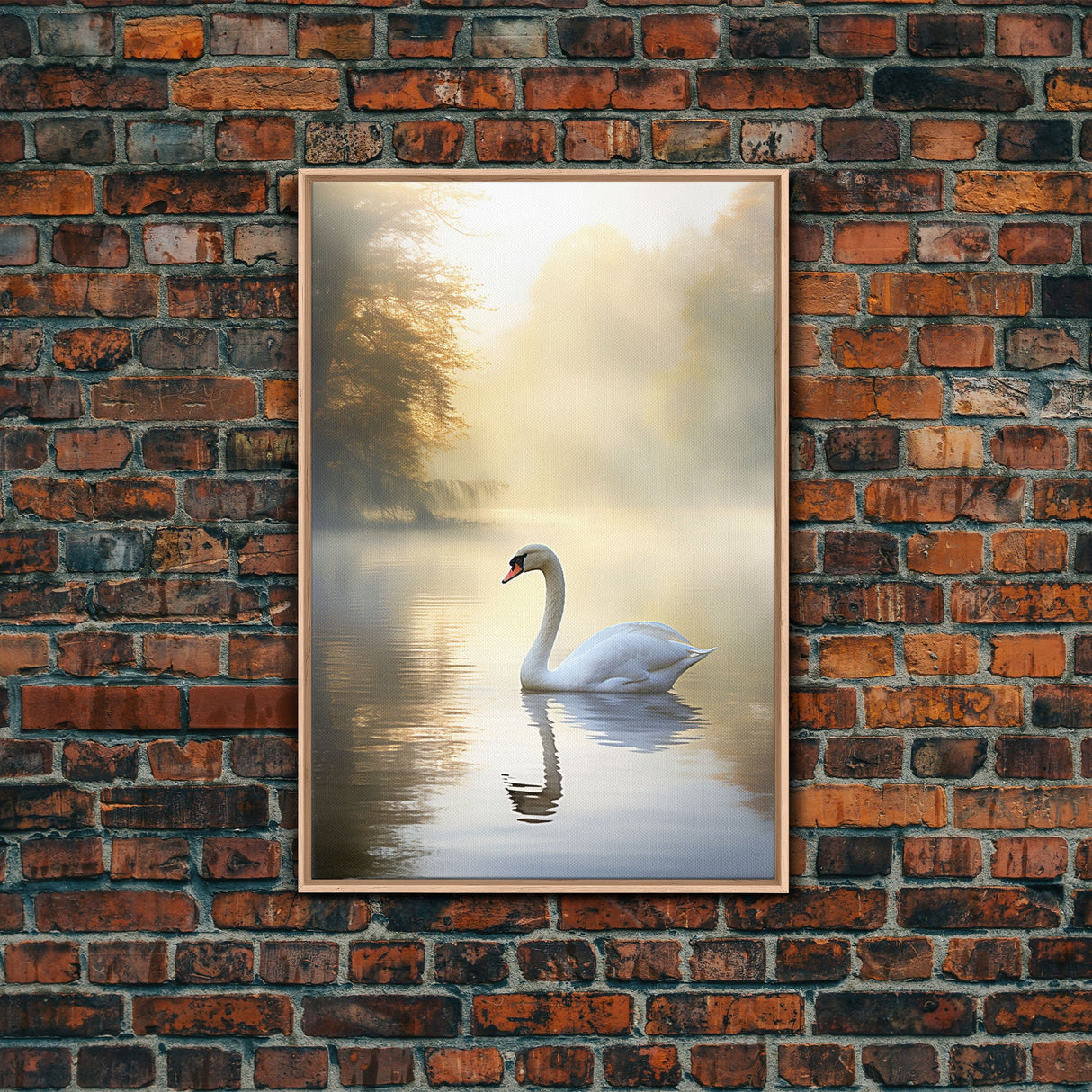 Swan Print, Bird Art, Animal Wall Art, Lake Art Print, Canvas Print, Wall Art, Vertical Art, Couples Gift, Lake House Wall Art, RV Decor