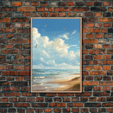 Beach Wall Print, Ocean Wall Art, Seashore, Seascape Art, Canvas Print, Wall Art, Vertical Art, Gifts For Grandma, Bedroom Prints